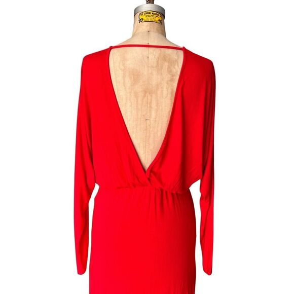 Young Fabulous & Broke Red Deep V Neck Maxi Dress XS - Picture 5 of 8